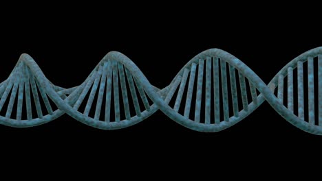 dna double helix rotating against a black background seamless looping