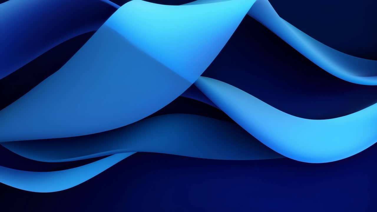 Abstract blue waves create a dynamic flow, captured from a top-down angle