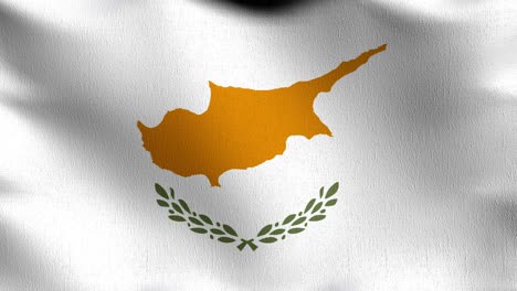 seamless loop 4k vdo. cyprus national flag blowing in the wind isolated. official patriotic abstract design. 3d rendering illustration of waving sign symbol.