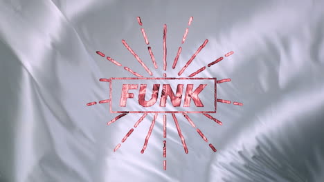 animation of funk text on green background