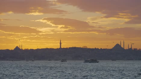 istanbul sunset over the bosphorus