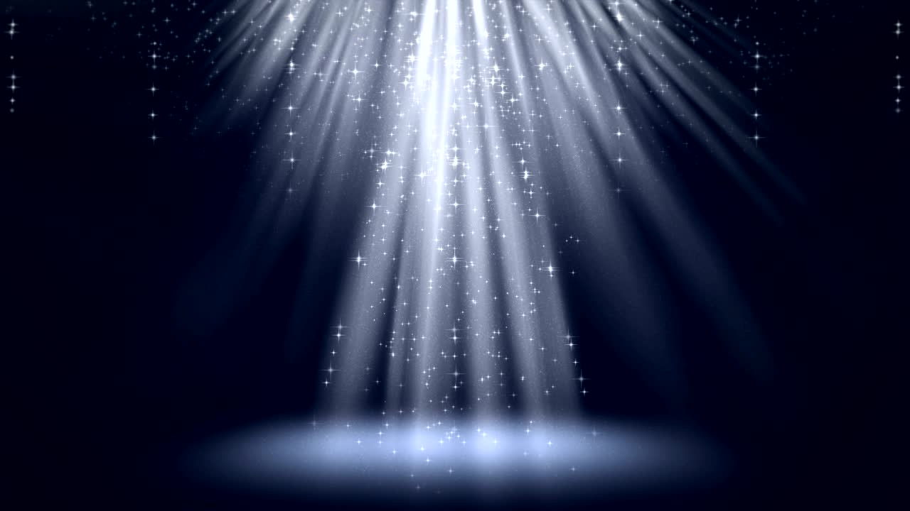 Blue Magic Light Rays with Particles Animation Background.