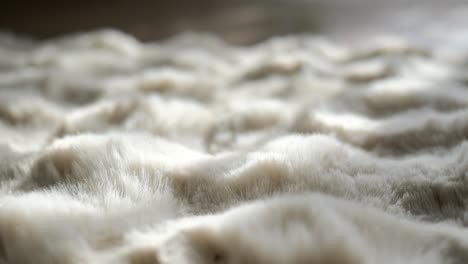 close-up of fluffy white faux fur texture