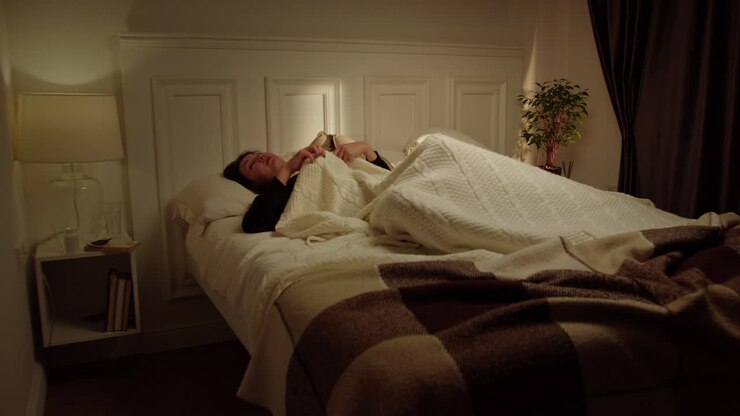 Woman trying to sleep