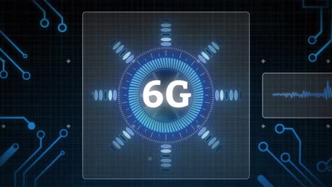 Animation-of-6g-text-over-scope-scanning-and-computer-circuit-board