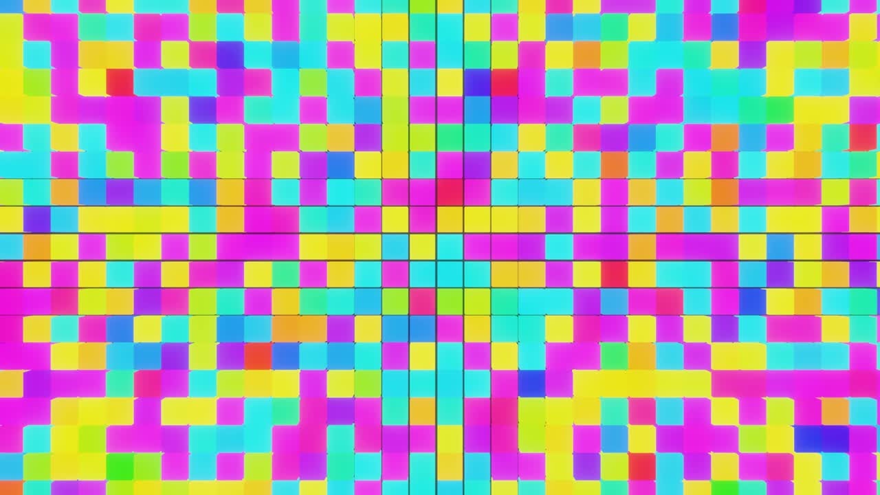 hipnótico parpadeando cubos de colores. bucle capaz de animación 3d para el fondo.