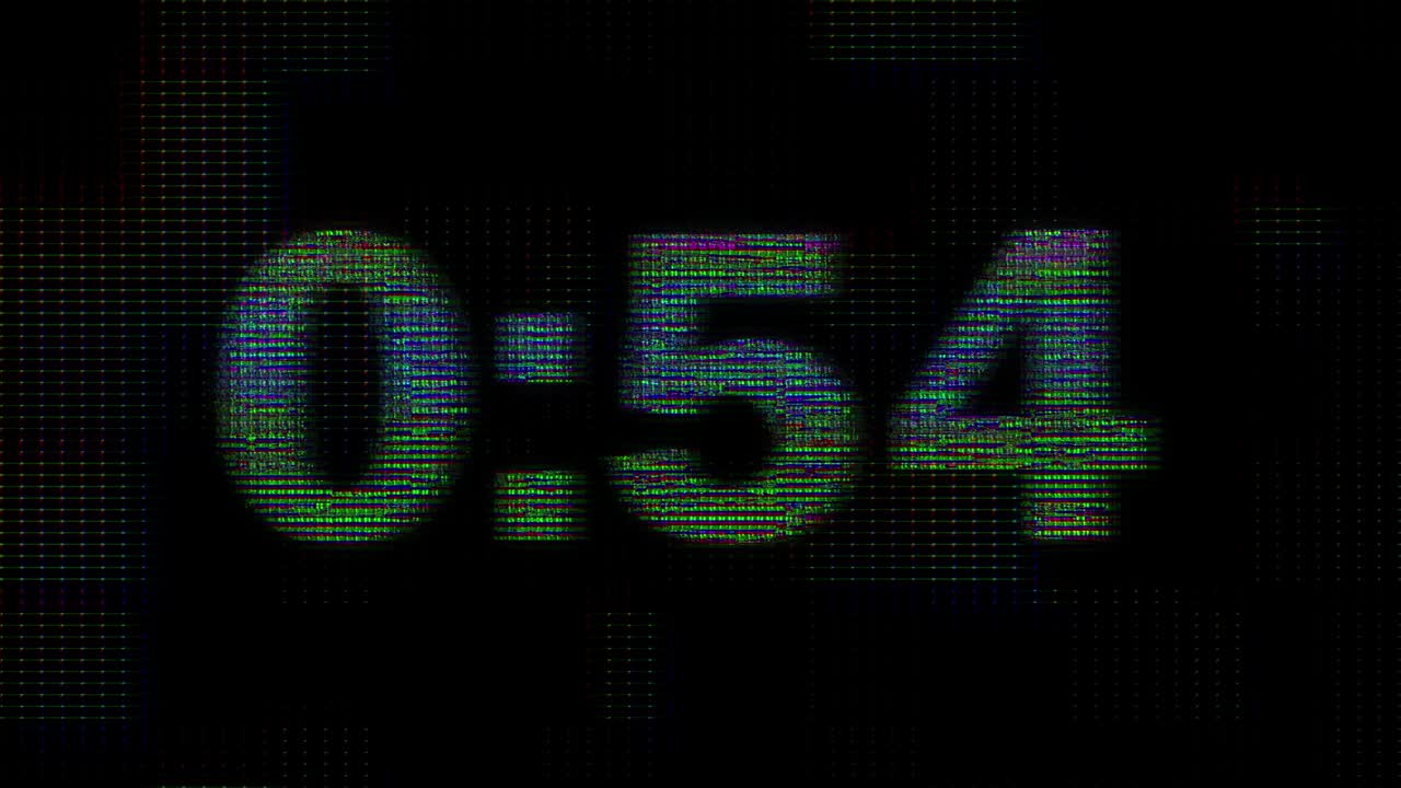 60 Second Glitch Countdown in 4k
