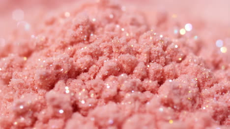 close-up of pink glitter powder