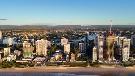 gold coast city skyline with construction