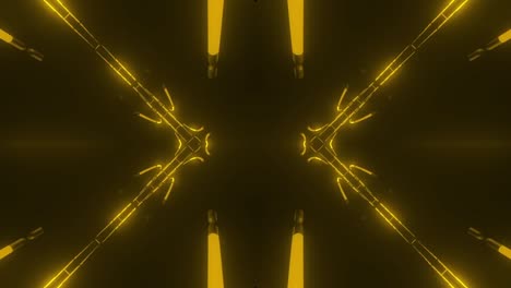 abstract glowing yellow tunnel