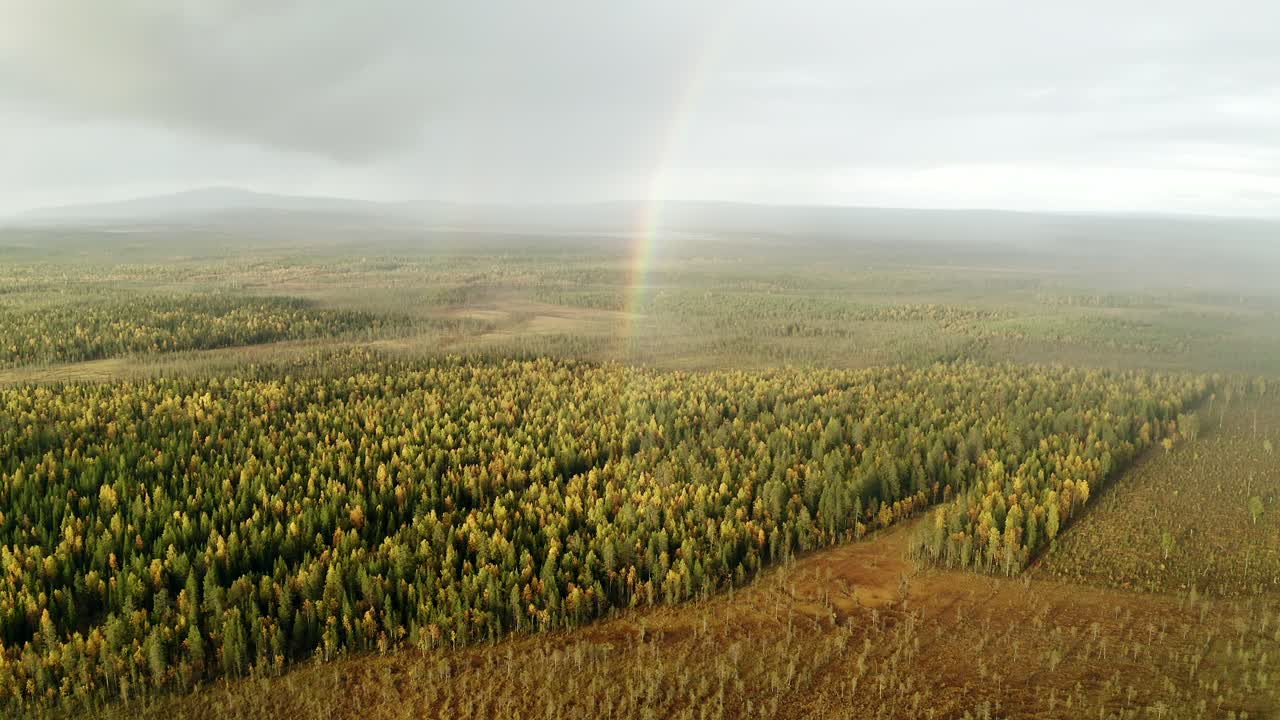 핀란드 라플란드에서 쌍무지개를 쫓다