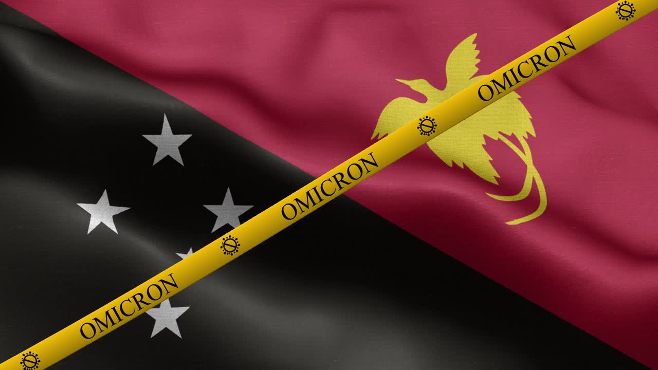 오미크론 변종과 파푸아 발의 금지 줄무 - 파푸아의 발