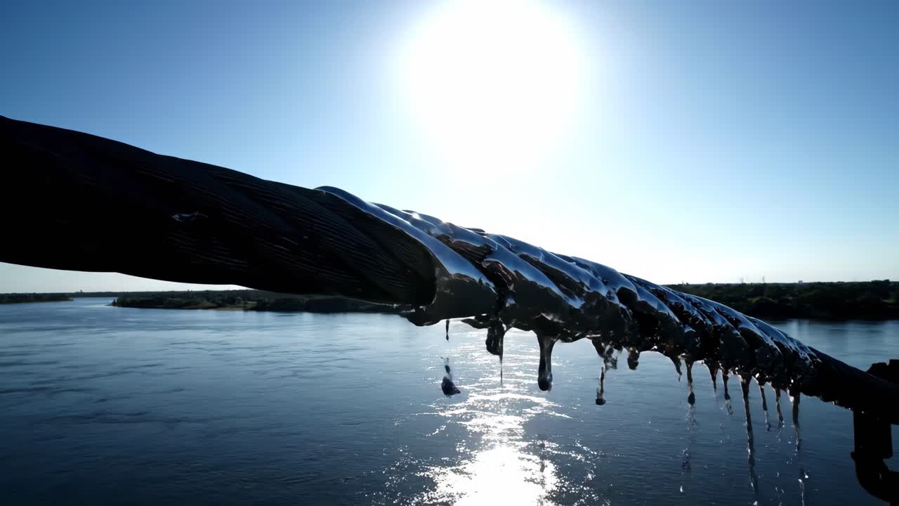 Frozen Cable Over Water