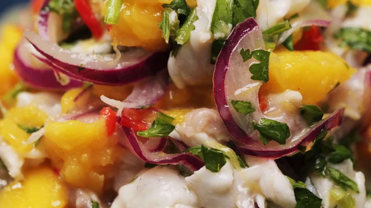 Close Up of Mango Ceviche