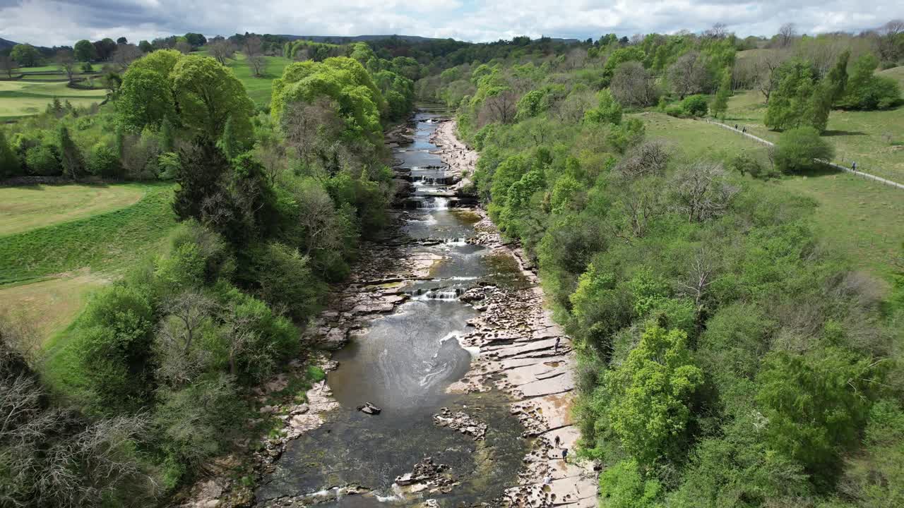Aysgarth Falls drone clip 14
