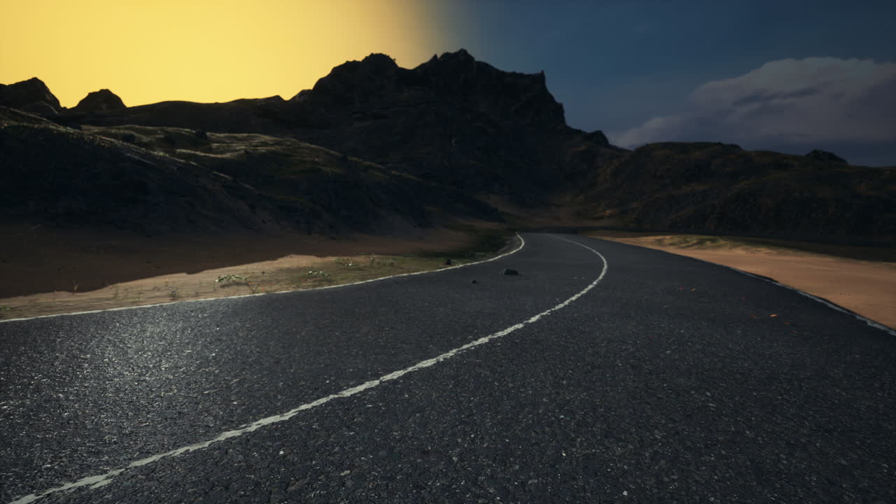 camino por el mar a la hora del amanecer