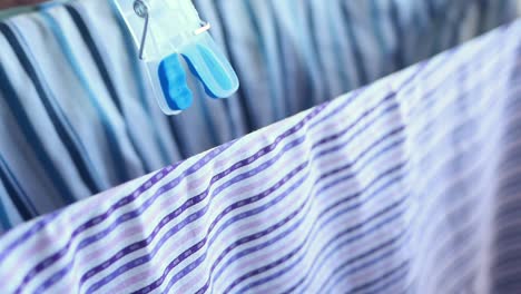 drying clothes on a clothesline