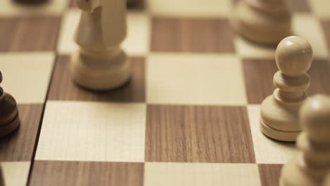 detalle del movimiento de la pieza durante el juego de ajedrez
