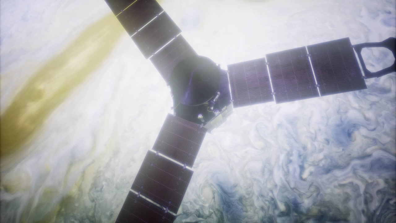 Juno orbits jupiter showcasing stunning clouds and atmosphere