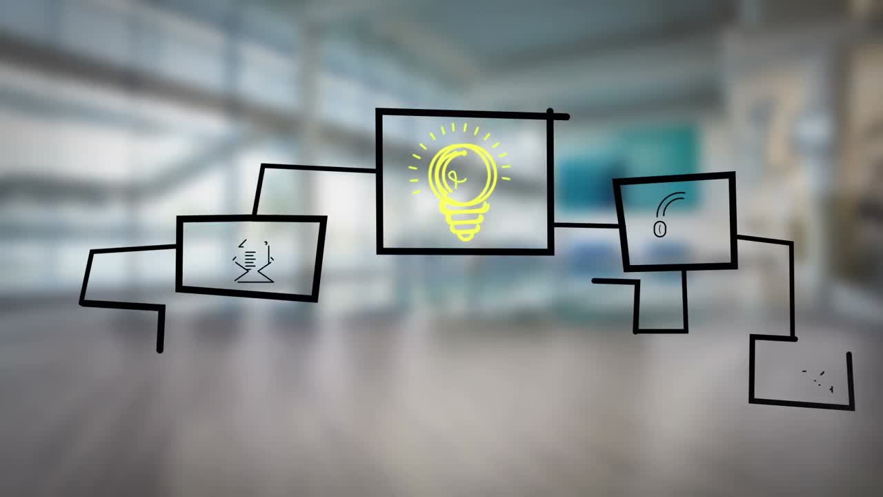 사업가 가 사업 흐름 도표 를 그리고 있다