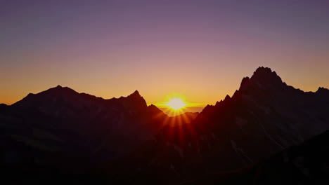 mountain sunset and starry night
