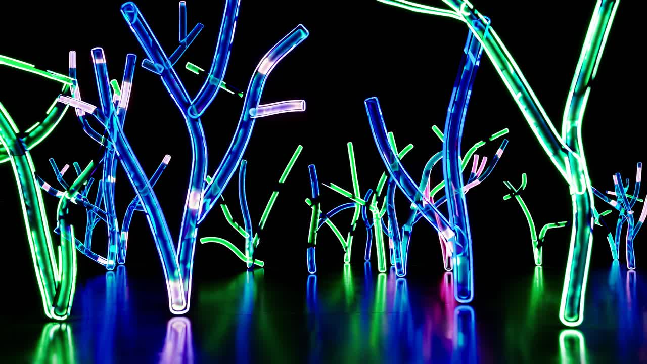 Arte astratta della foresta al neon