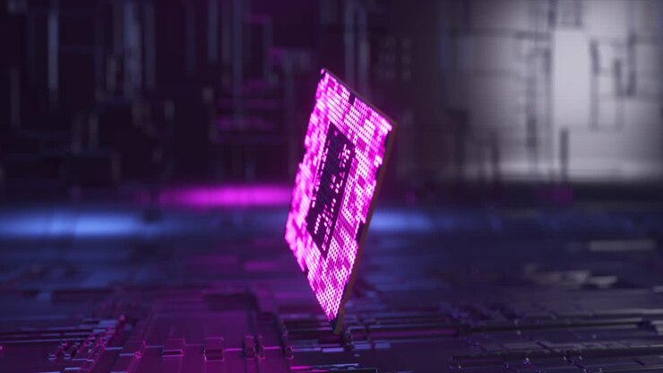 Visualizzazione di processore high-tech.