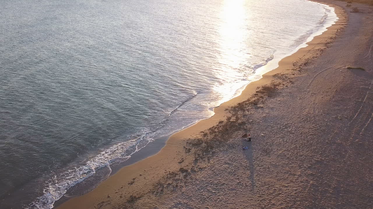 Aerial view of a sunny beach