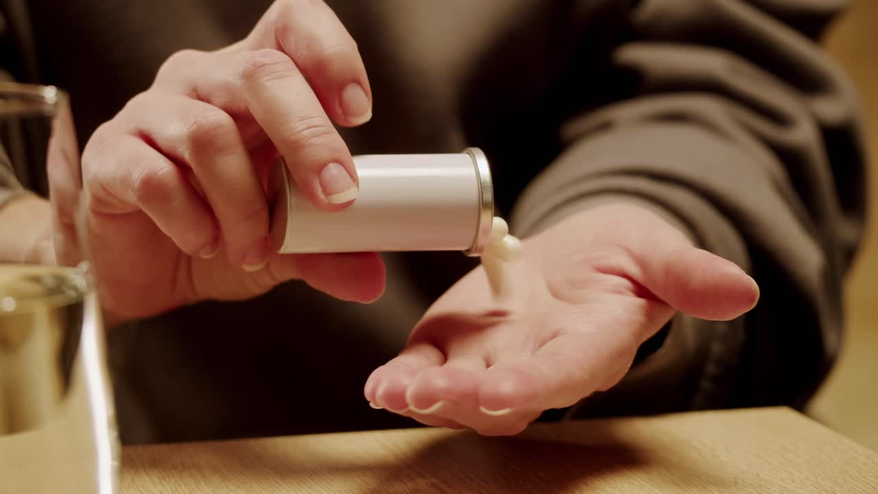 mujer tomando pastillas