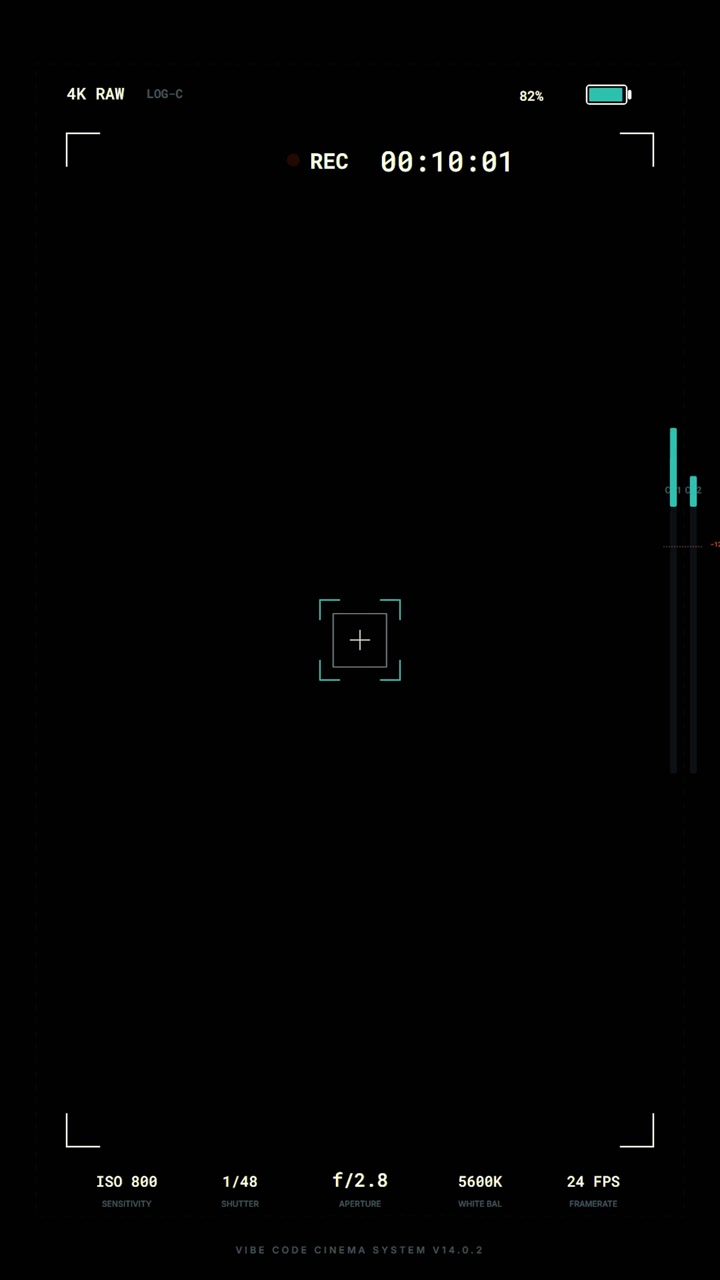 Digital Camera Recording Interface Overlay with HUD Elements