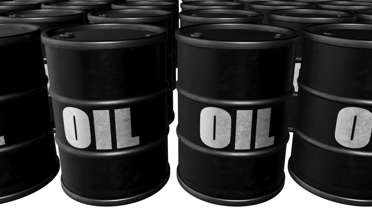 흑색 배럴과 텍스트 "유"와 색 배경, 4k, 원활한 루프.