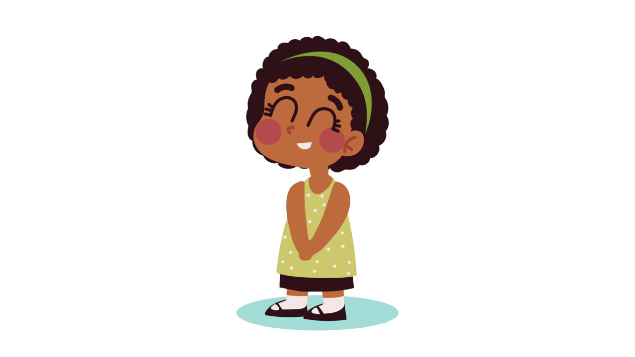 animación de personajes de niñas afro