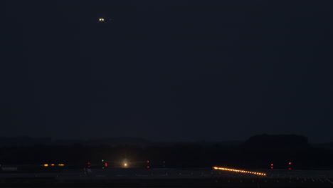 airplane landing at night