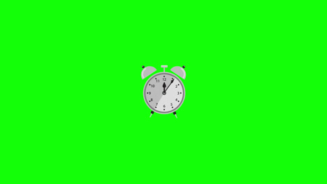 Animación-Del-Icono-Del-Reloj-Despertador.-Animación-En-Bucle-Con-Canal-Alfa,-Pantalla-Verde.