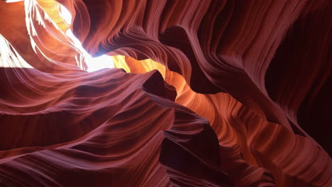 inside antelope canyon with light rays