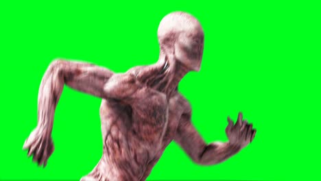 scary monster animation. phisical, motion, blur. realistic 4k animation. green screen