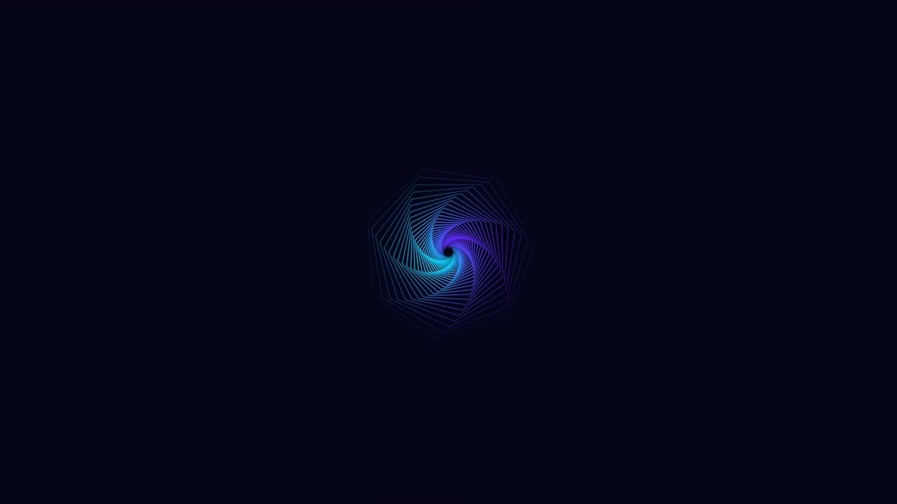 Abstract Geometric Hexagon Shape Rotating on Dark Background