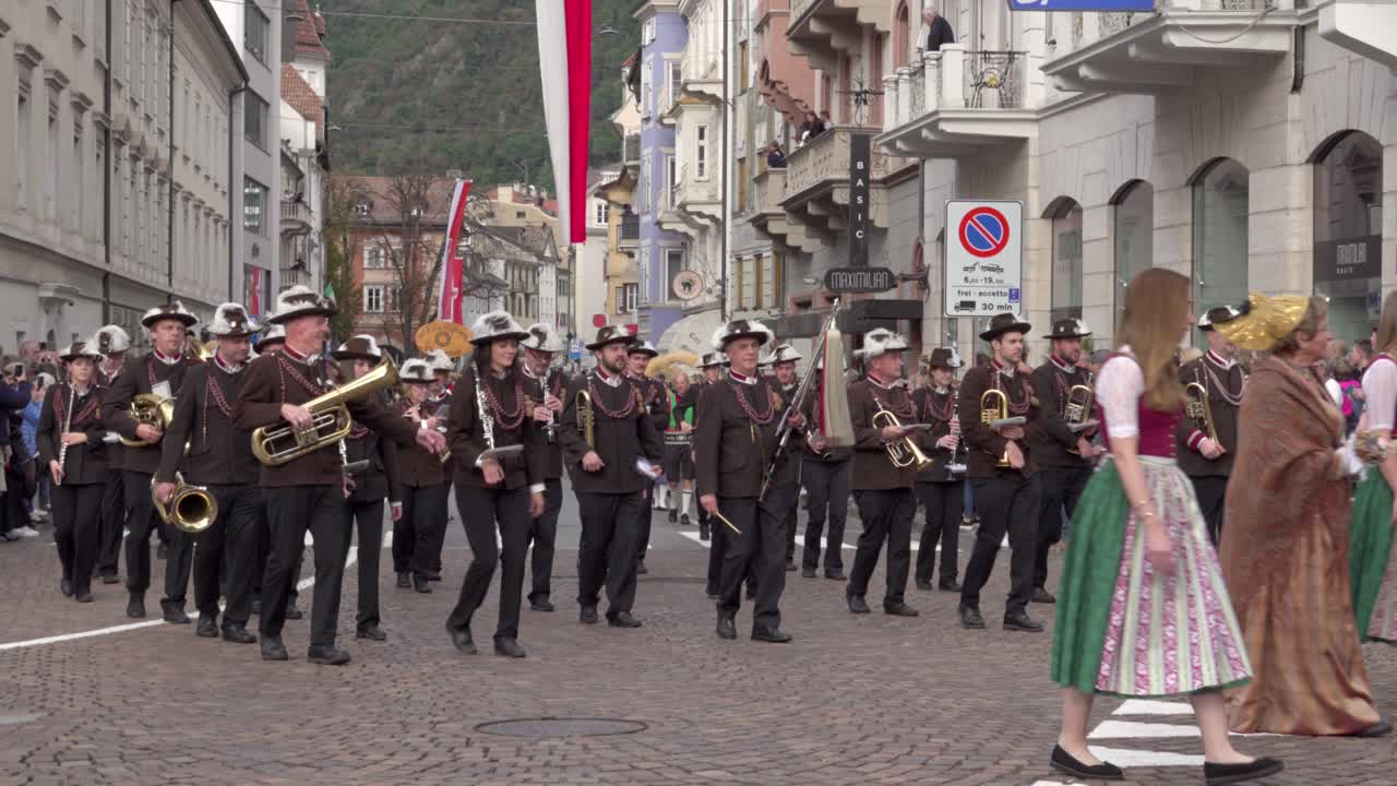 Brass band Bad Goisern at the annual grape festival, Meran - Merano, South Tyrol, Italy (part 1 of 4)