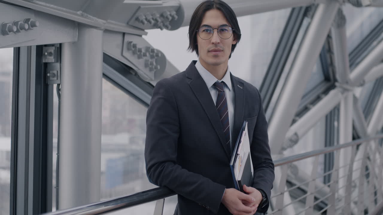 Businessman in Modern Office Building