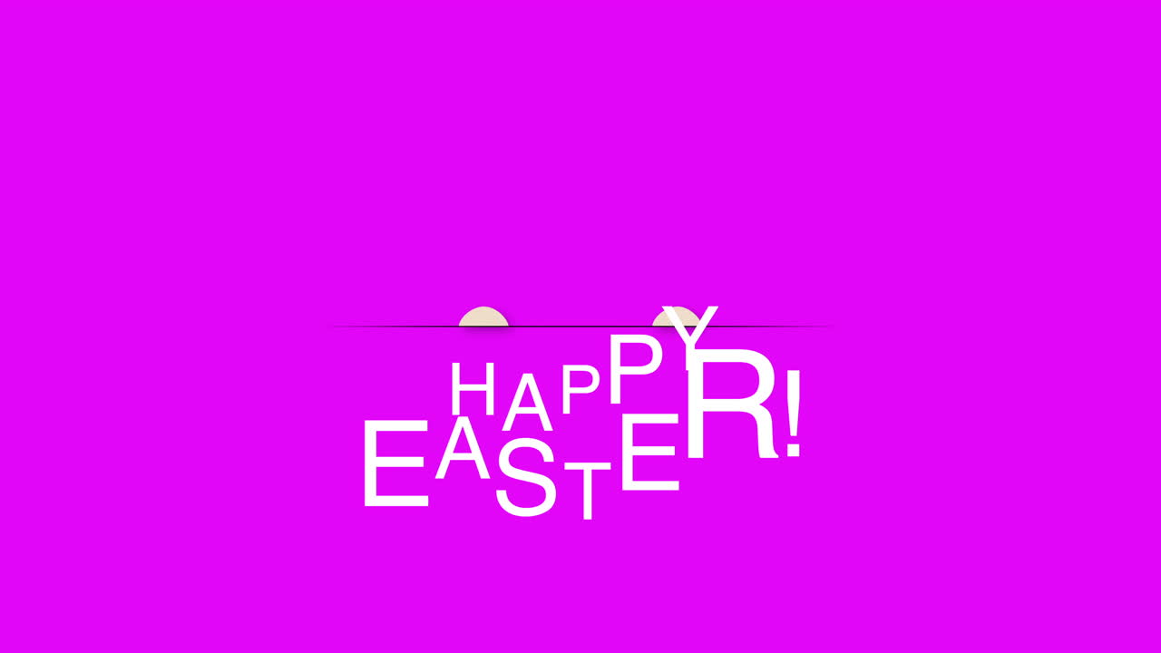 보라색 배경 2에 행복 한 부활절 텍스트와 토끼