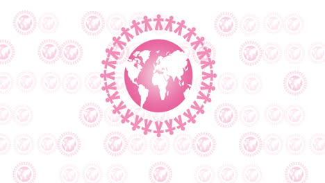 animación del icono del globo rosa sobre un fondo blanco