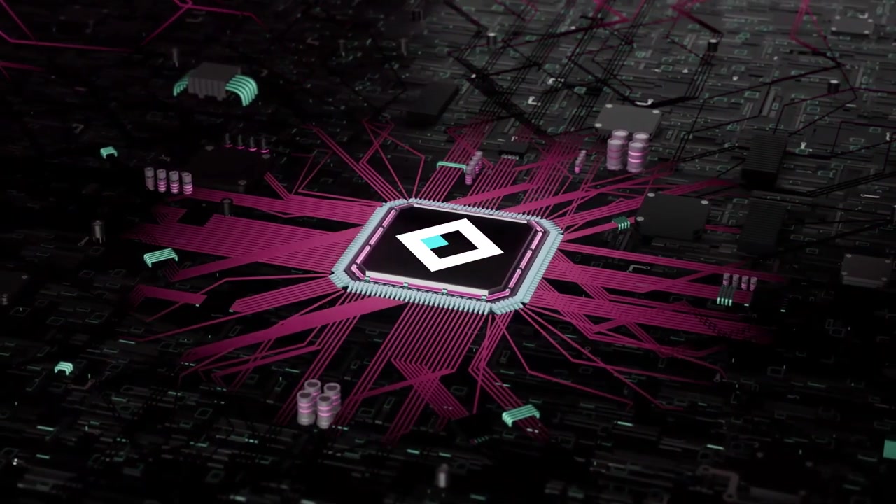 Digital Microchip Processor Logo Reveal Animation