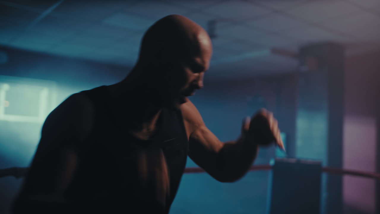 Male Boxer Training in Gym