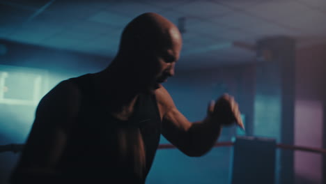 male boxer training in gym