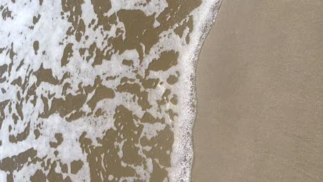 wave-that-slides-along-the-wet-sand-on-the-shore-of-the-beach,-vertical