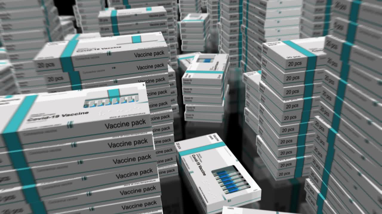 코로나19 백신 복용량의 패키지 조달 순환 애니메이션