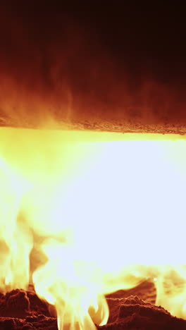 industrial furnace with intense fire