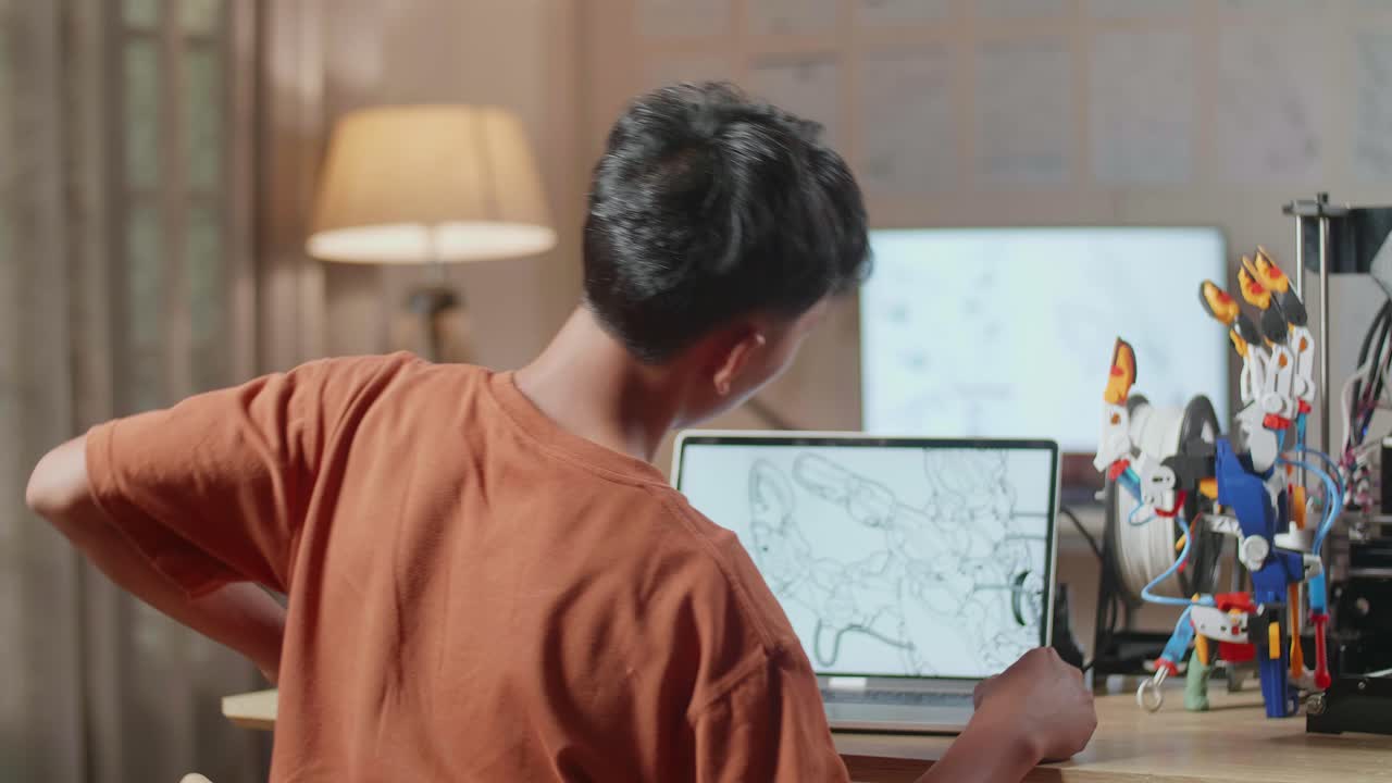 3d 프린팅 프로젝트에서 일하는 학생