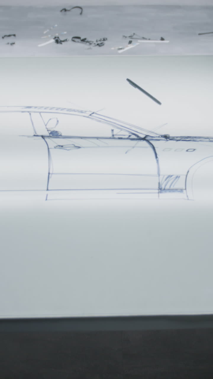 sesión de boceto de diseño de automóviles