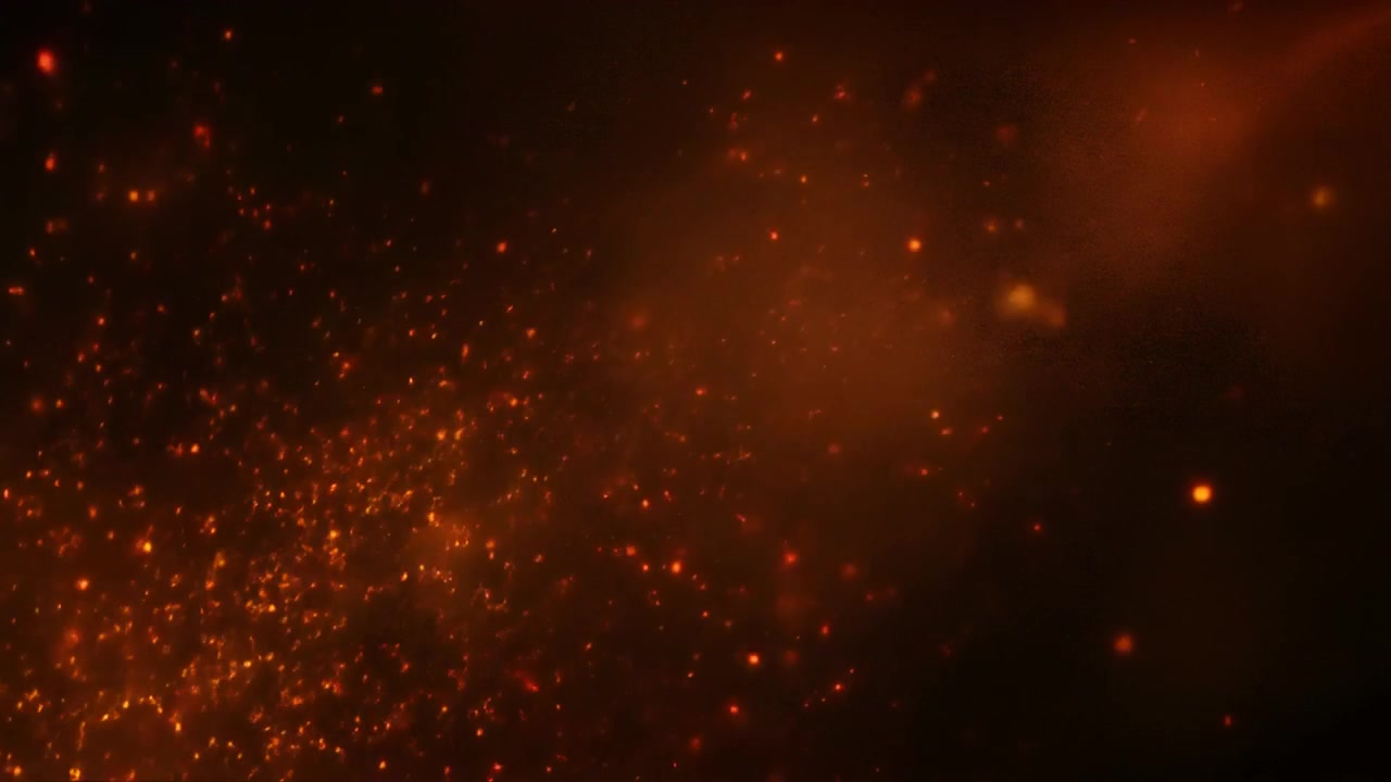 Floating Glowing Orange Particles and Embers on Dark Background